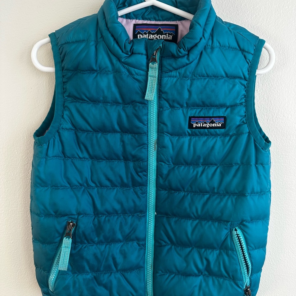 Patagonia Teal Puffy Kids Vest